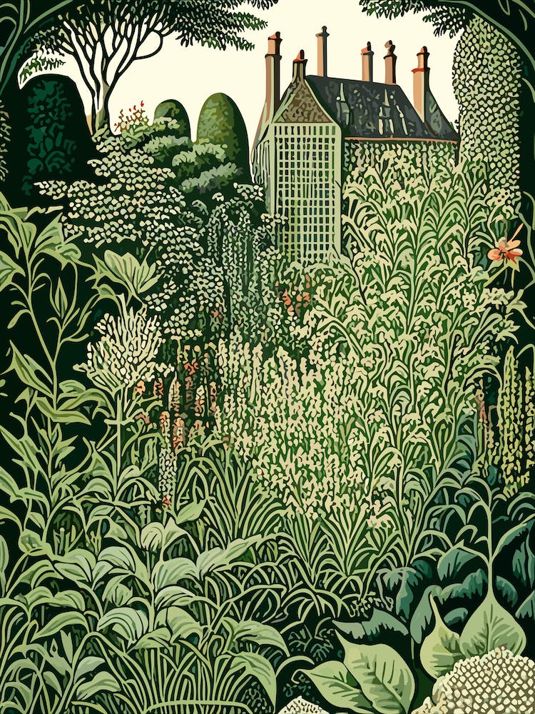 Hidcote Manor Garden 1, United Kingdom Vintage Botanical