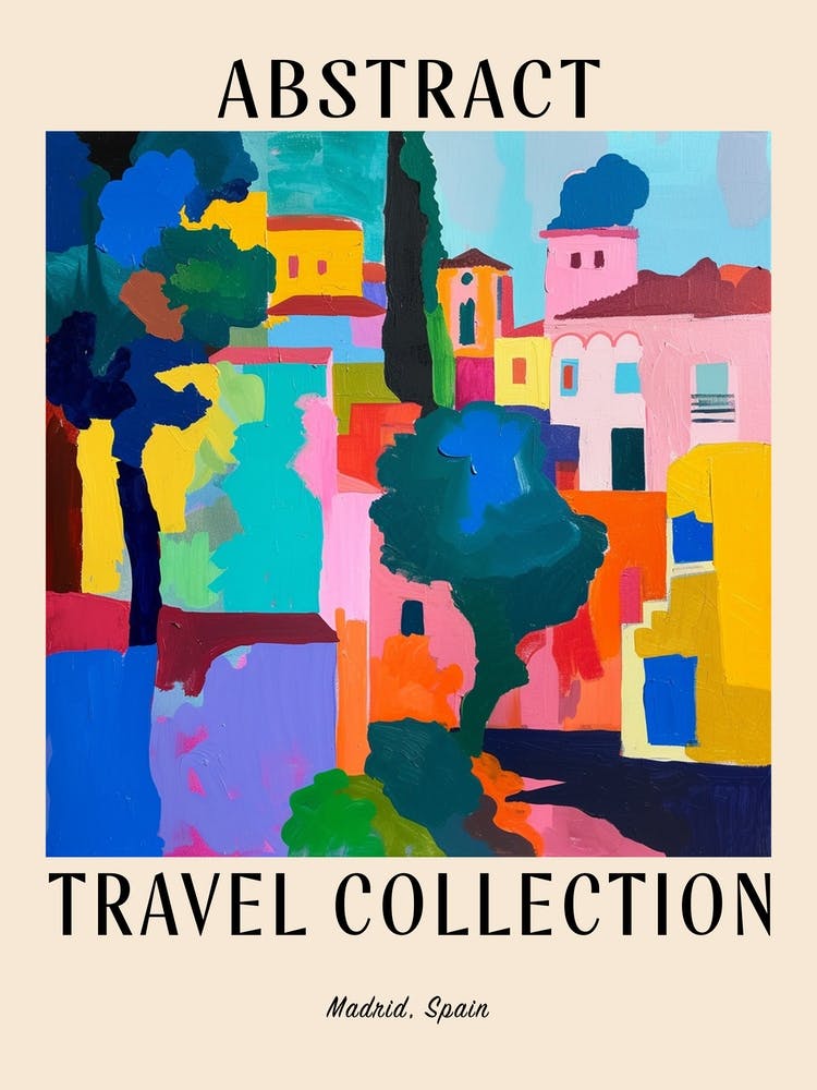 Abstract Travel Collection Poster Madrid Spain 3
