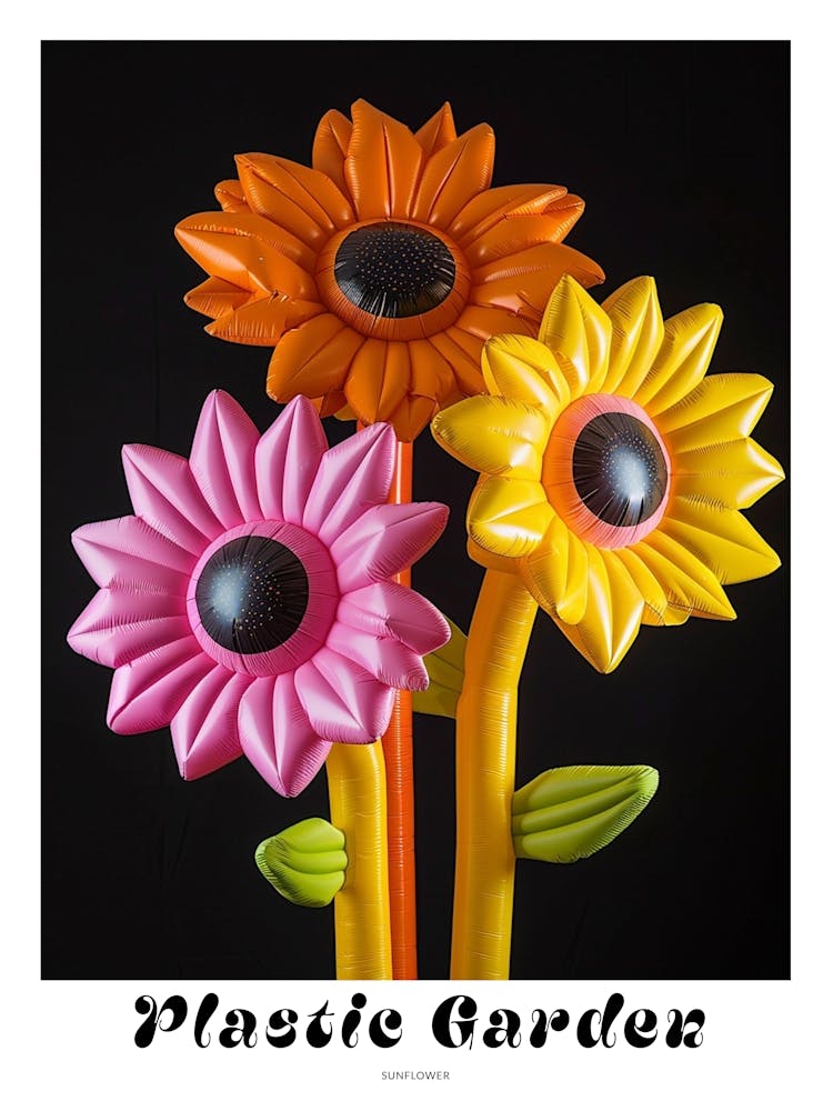 Bright Inflatable Flowers Poster Sunflower 2