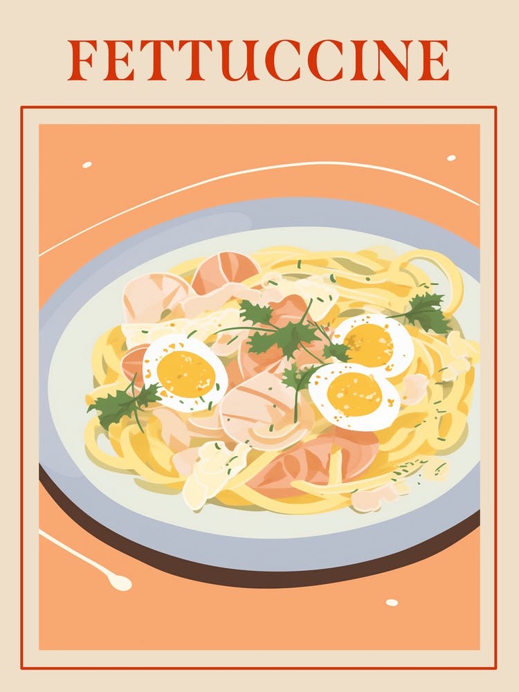 Fettuccine Italian Pasta Poster