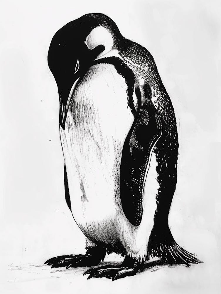 King Penguin Preening Their Feathers 2