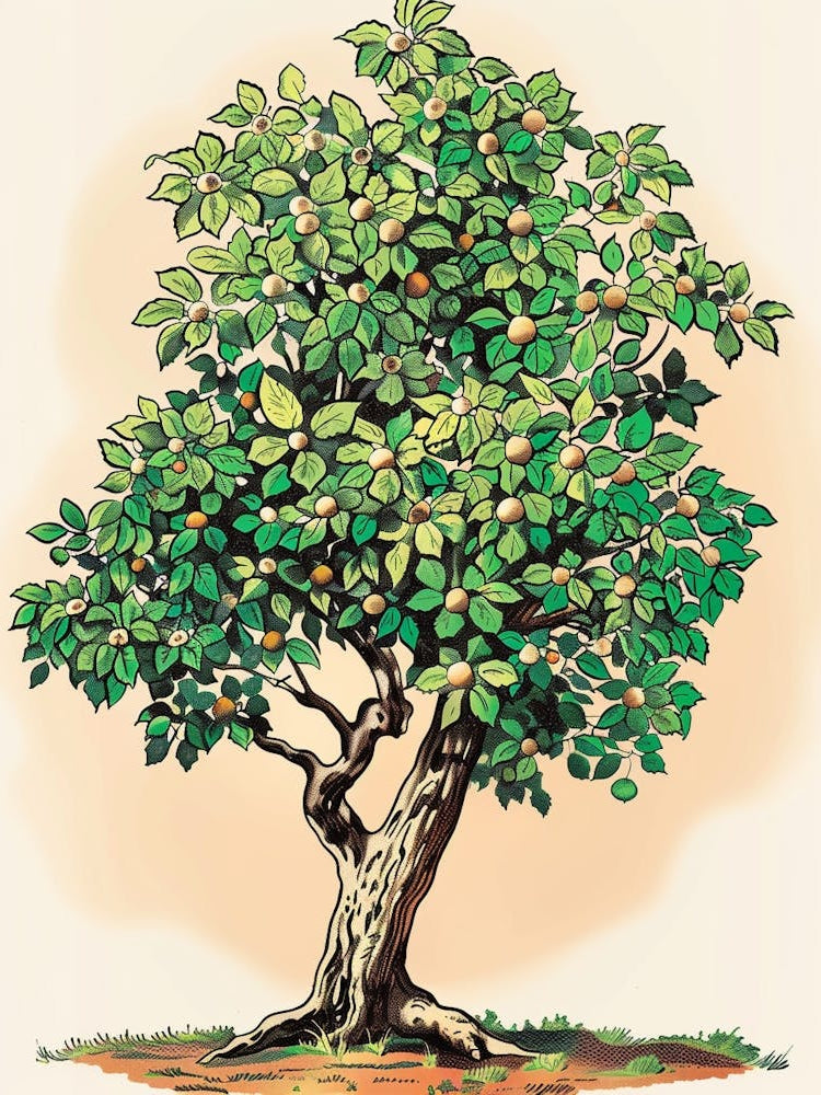 Chestnut Tree Storybook Illustration 1