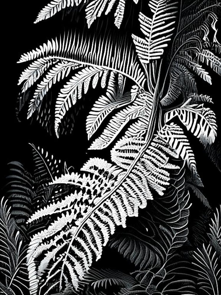 Tasmanian Tree Fern Linocut