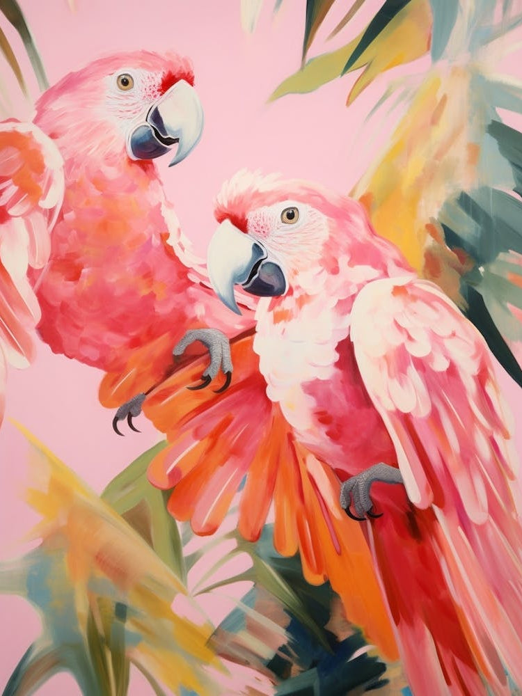 Pink Ethereal Bird Painting Macaw 8