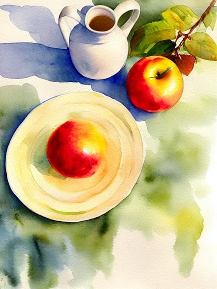 Apple 2 Italian Watercolour fruit