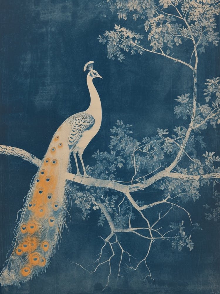 White Peacock With The Blossom 1