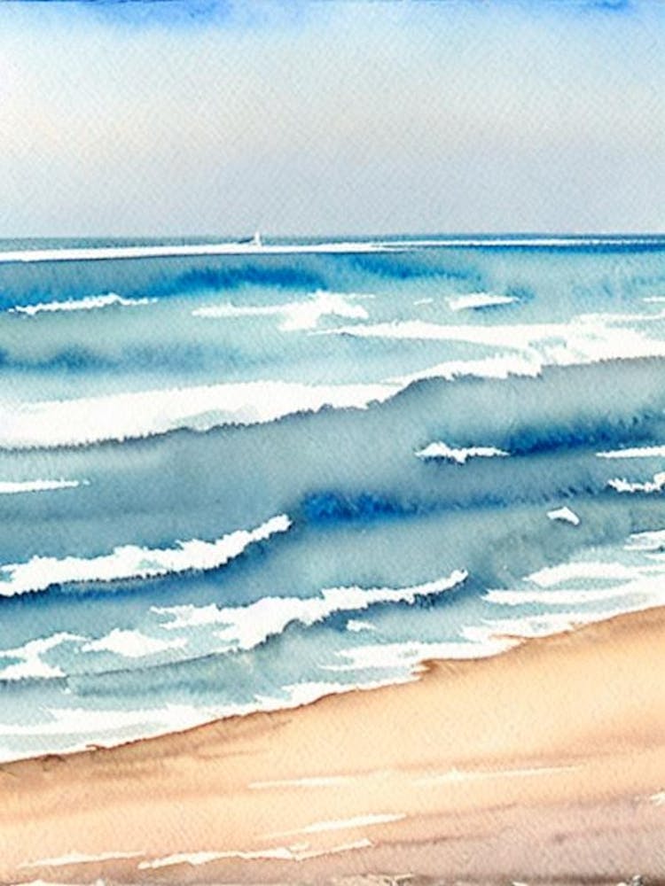 Nags Head Beach 2, North Carolina Watercolour