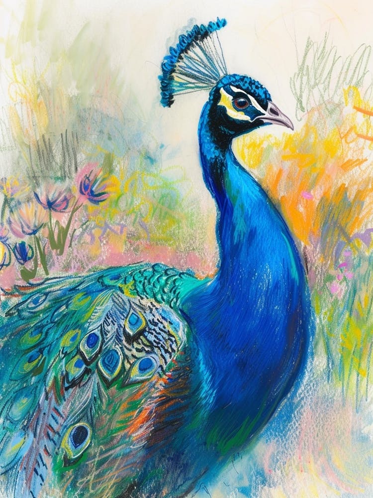 Peacock Sketch Portrait 3