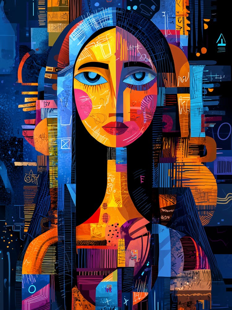 Mona Lisa – Abstract Geometric Reinterpretation Poster