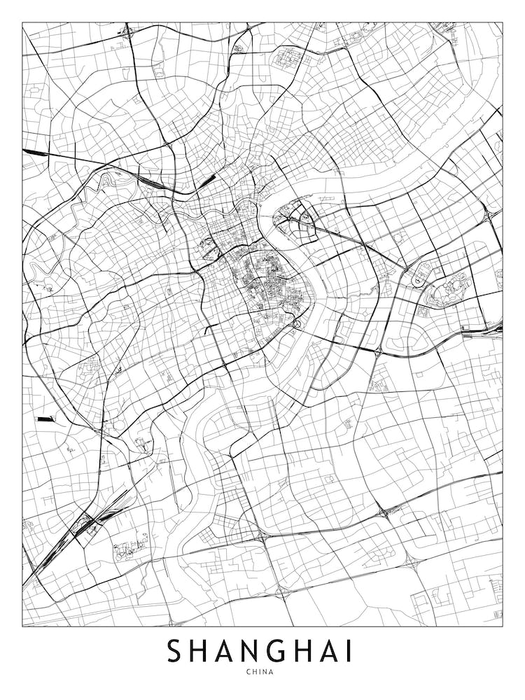 Shanghai White Map