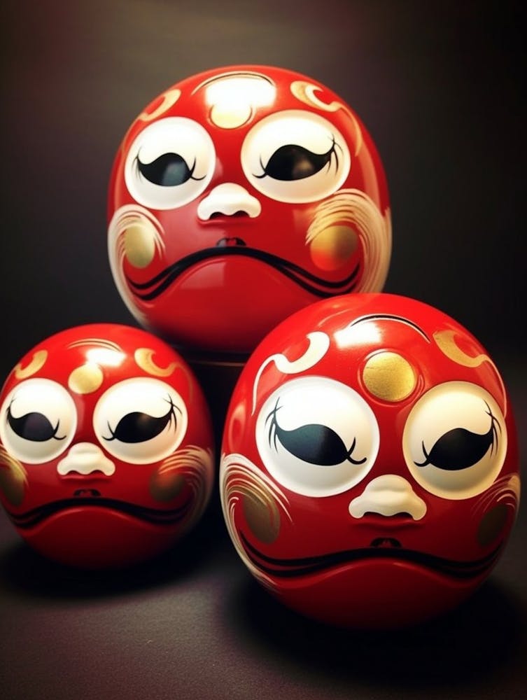 Daruma Dolls Japanese Illustration 5