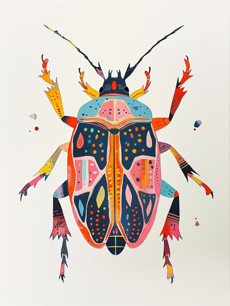 Farbenfrohe Insektenillustration Käfer 24