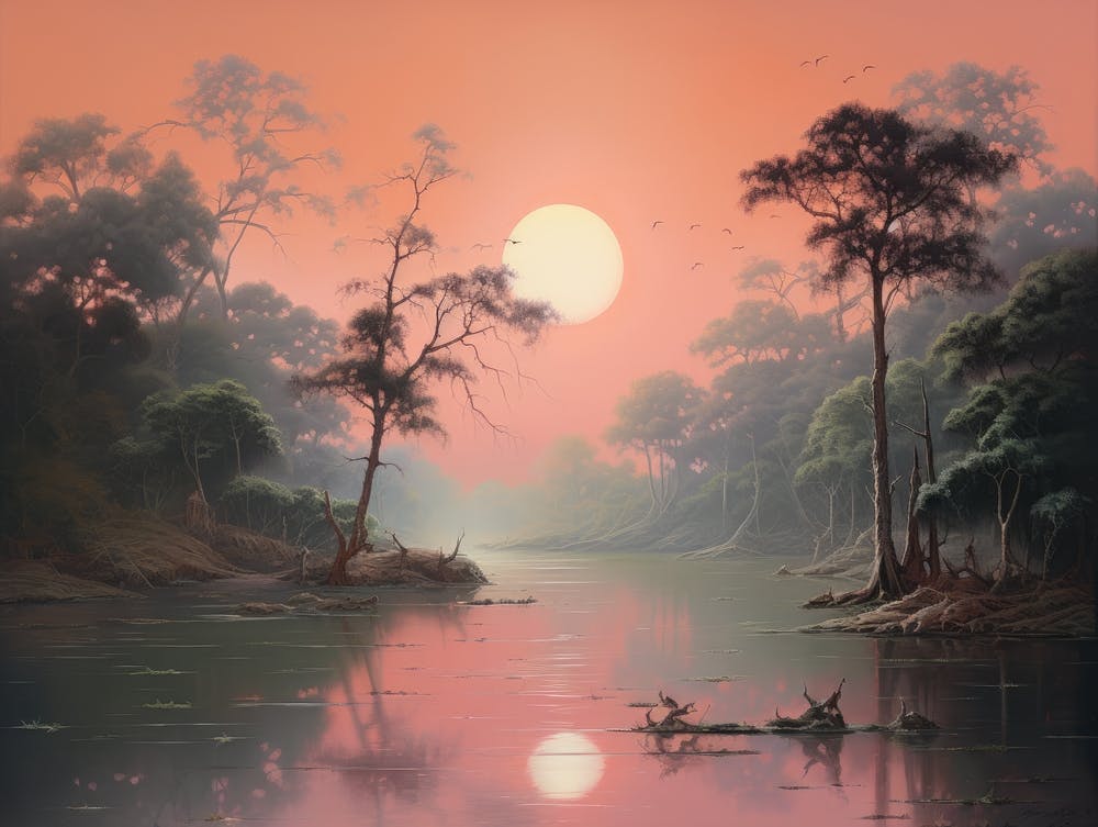 Sunset In The Jungle