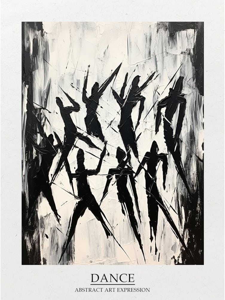 Dance Abstract Black And White 3 Poster