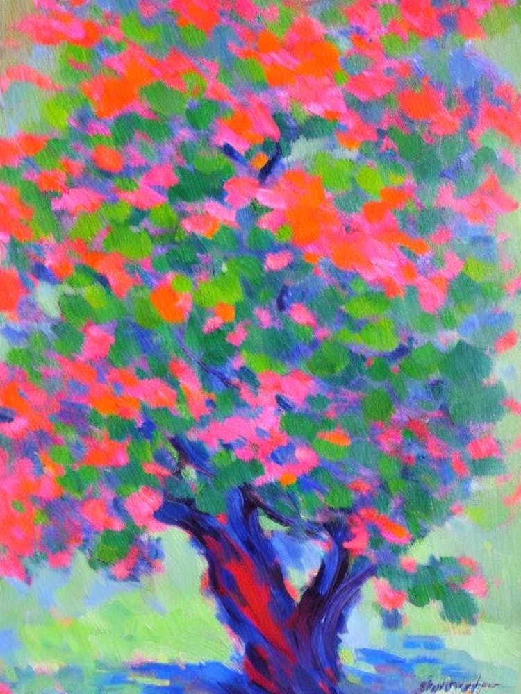 Juniper tree Abstract Block Colour