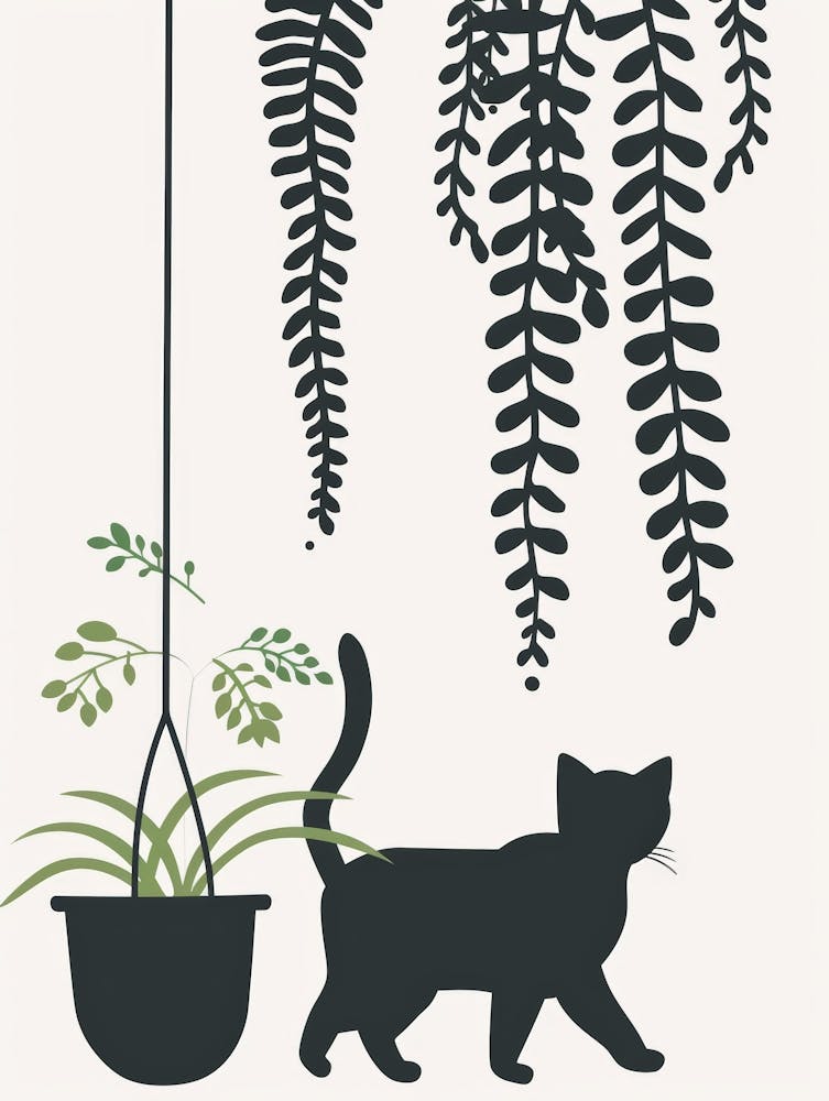 Cat And Plant