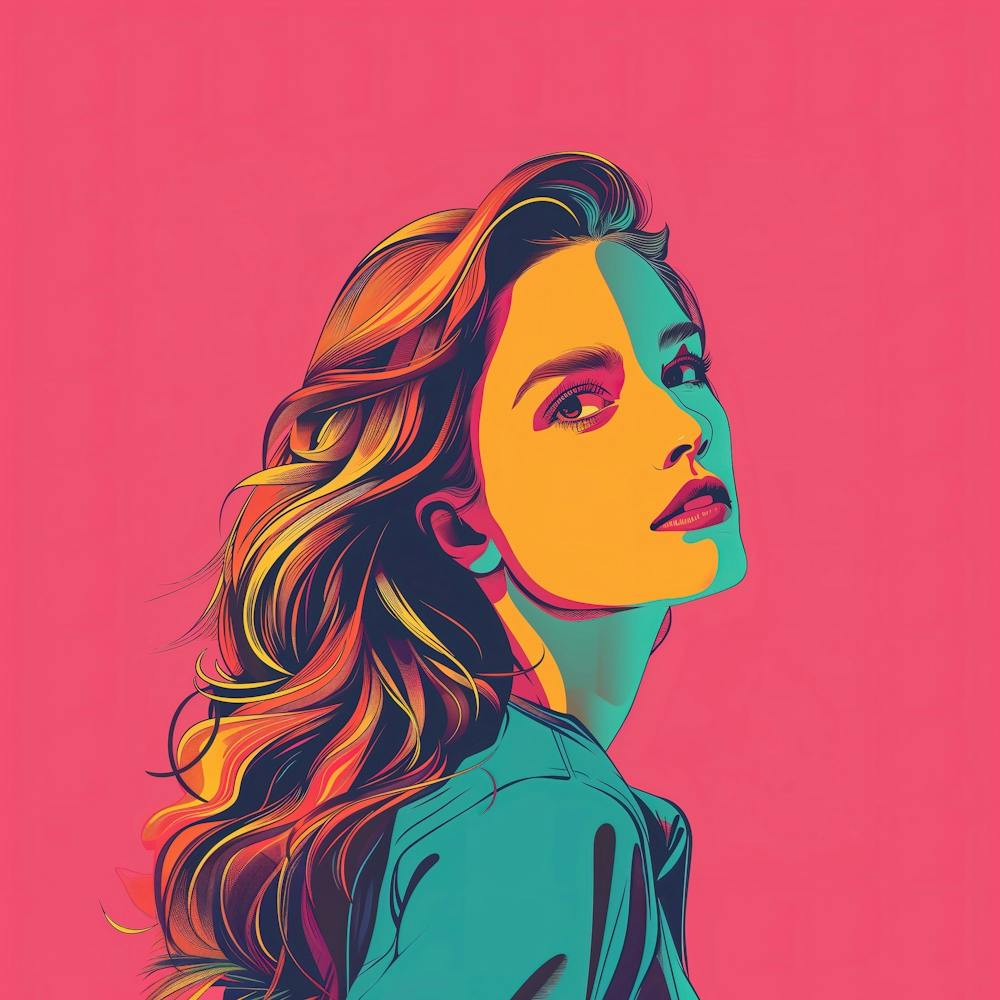 Woman Portrait With Vibrant Colours
