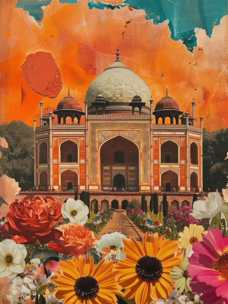 Delhi Floral Retro Collage-Stil 1