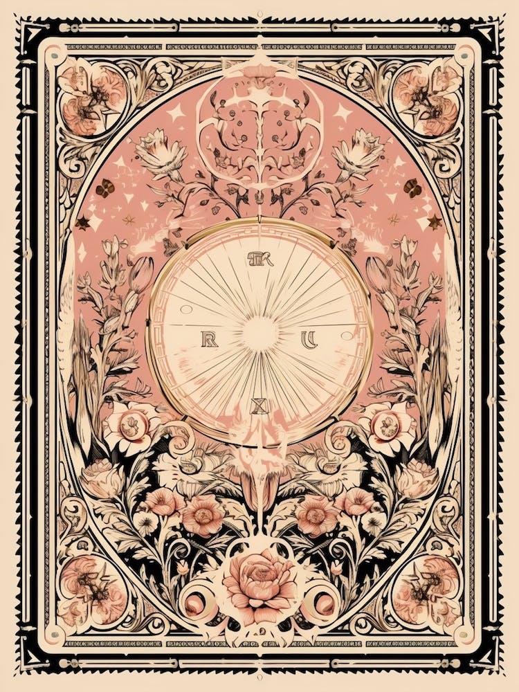 Pastel Pink Floral Compass