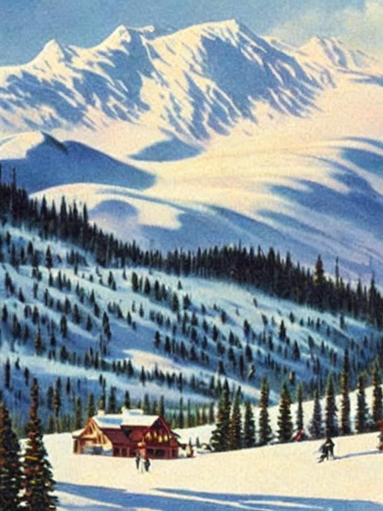 Heavenly, Usa Ski Resort Vintage Landscape 1 Skiing Poster