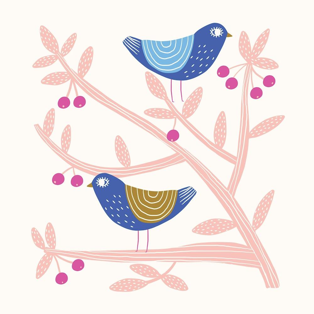 Two Folk Birds Square