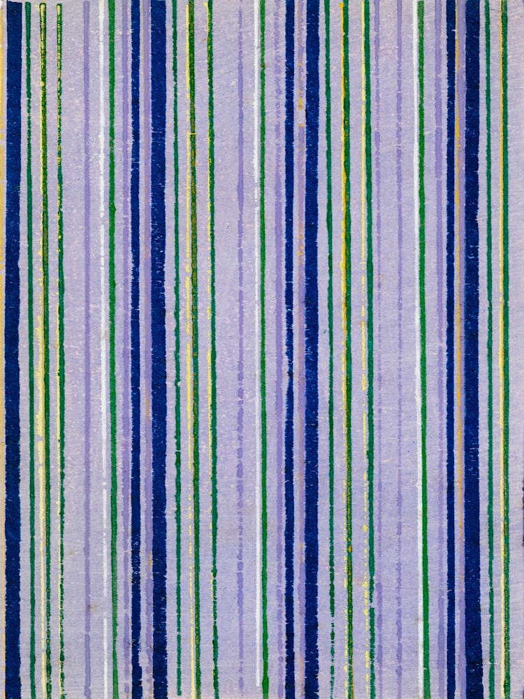 Vintage Ukiyo-e Woodblock Print Of Japanese Textile, Shima Shima, Furuya Korin (240)