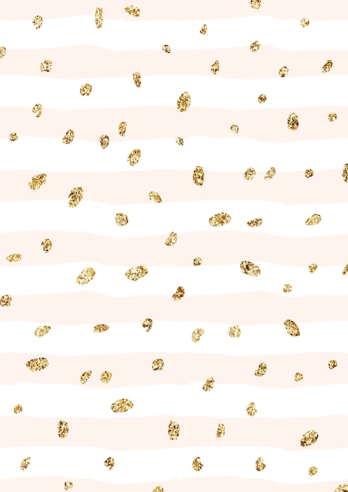 Baby Pink Wave Lines With Gold Dots