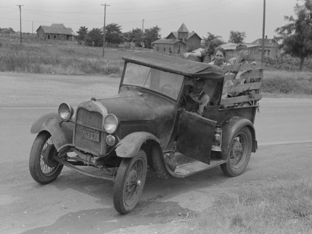 Untitled Photo, Possibly Related To Steaming Car Of Migrant Family En Route To California At Small Town Near Henriet