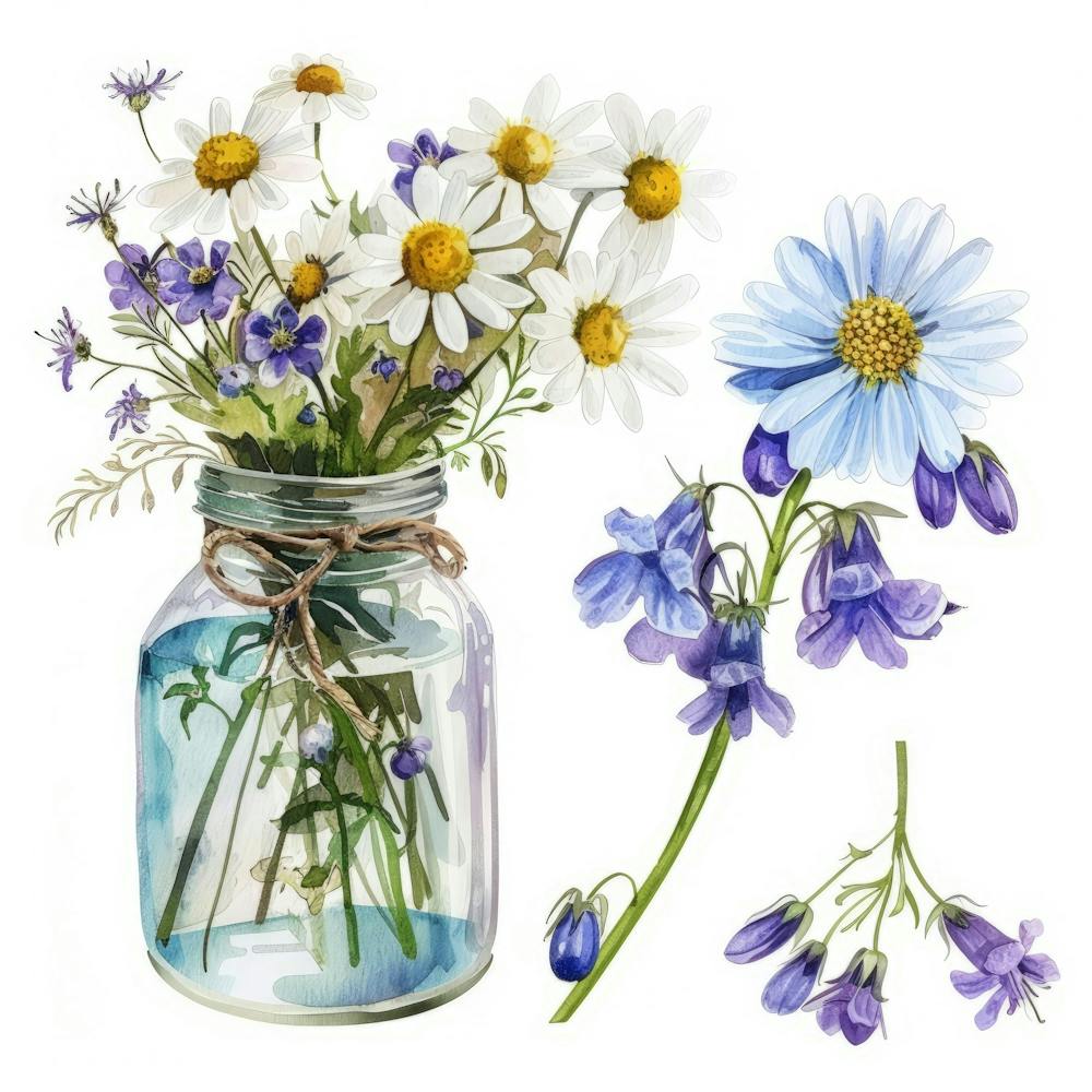 Wildflowers In A Mason Jar