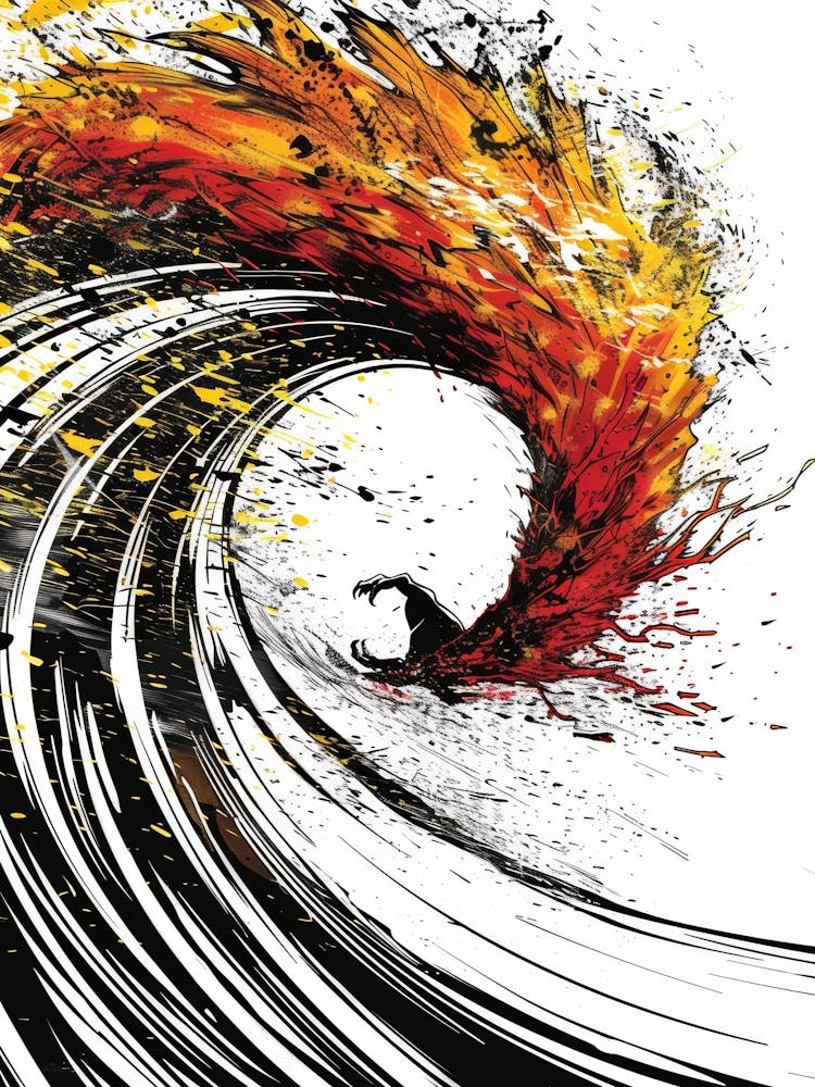 Surfer In Flames