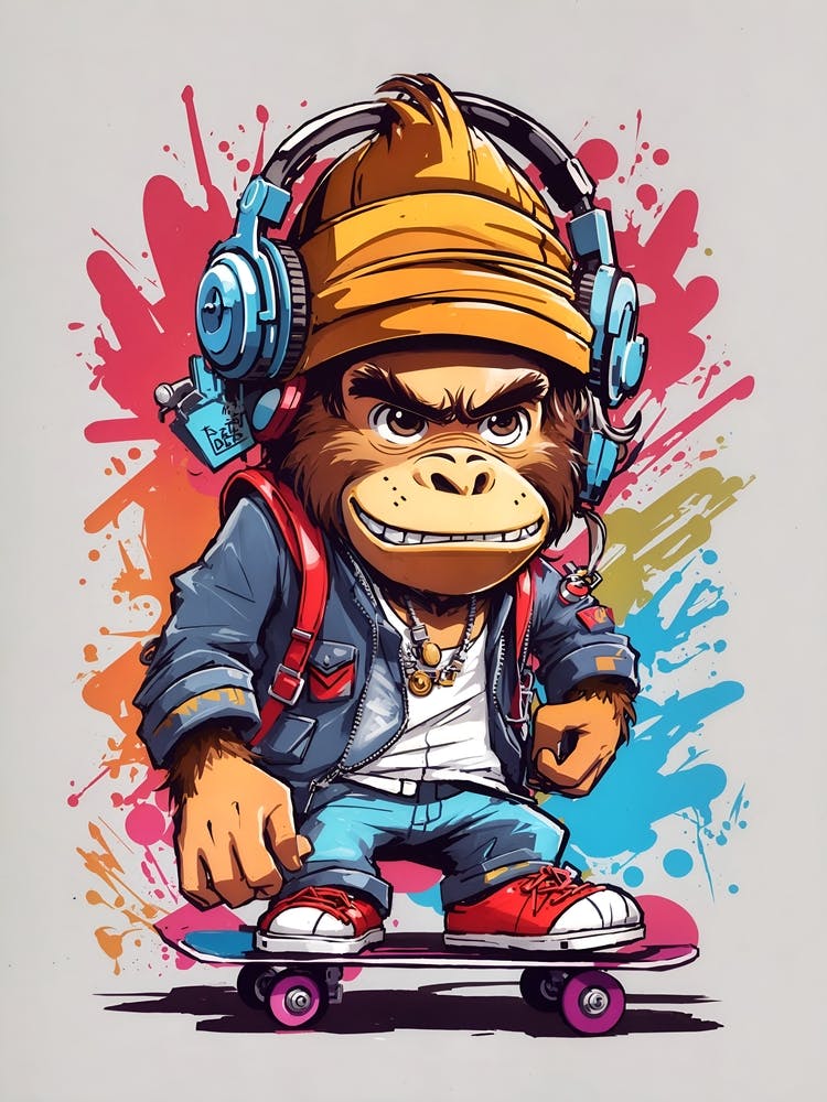 Gorilla Skateboarder