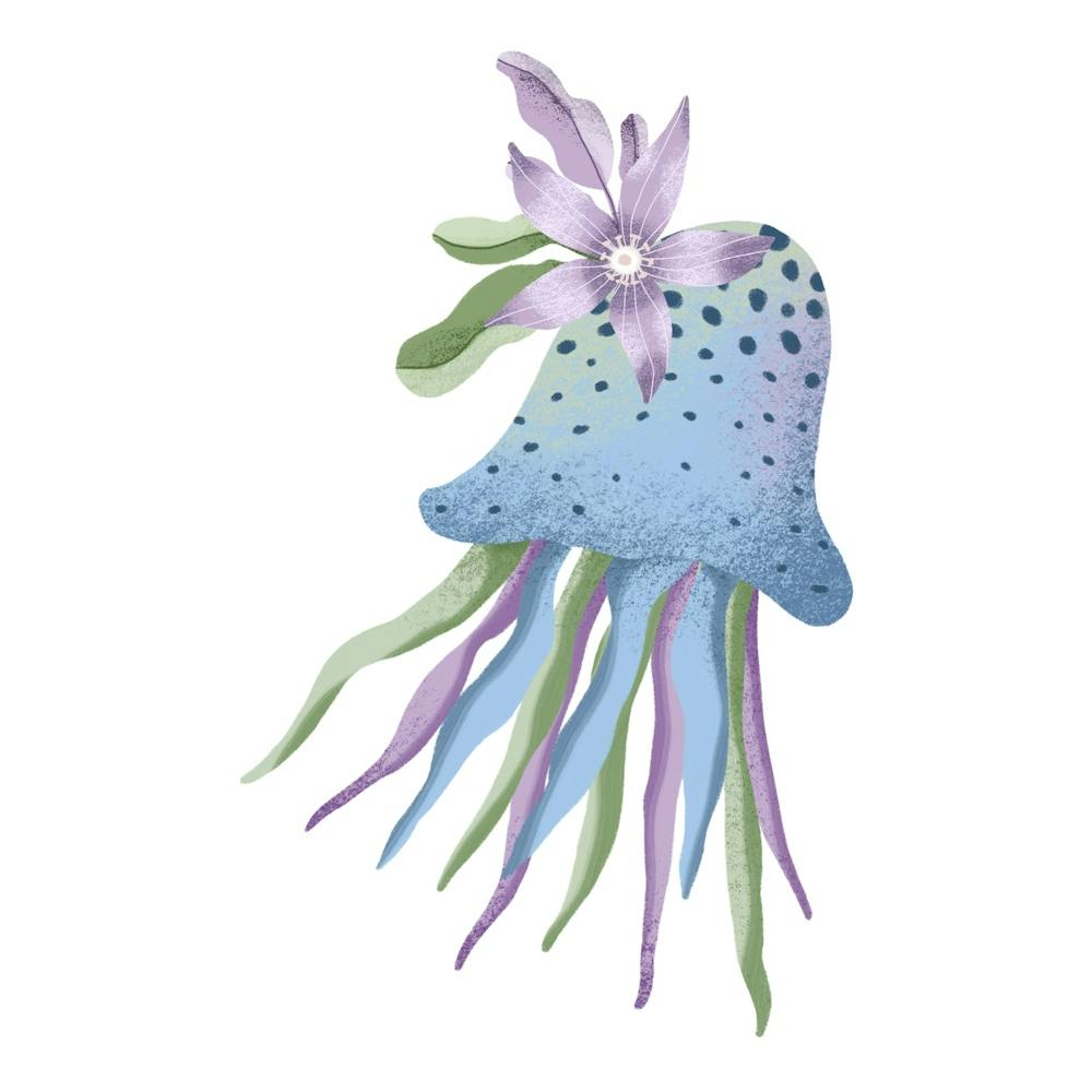 Blue purple jellyfish