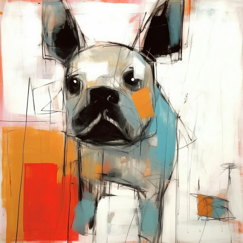 Conceptual Abstract Color Block Dog Portrait 48