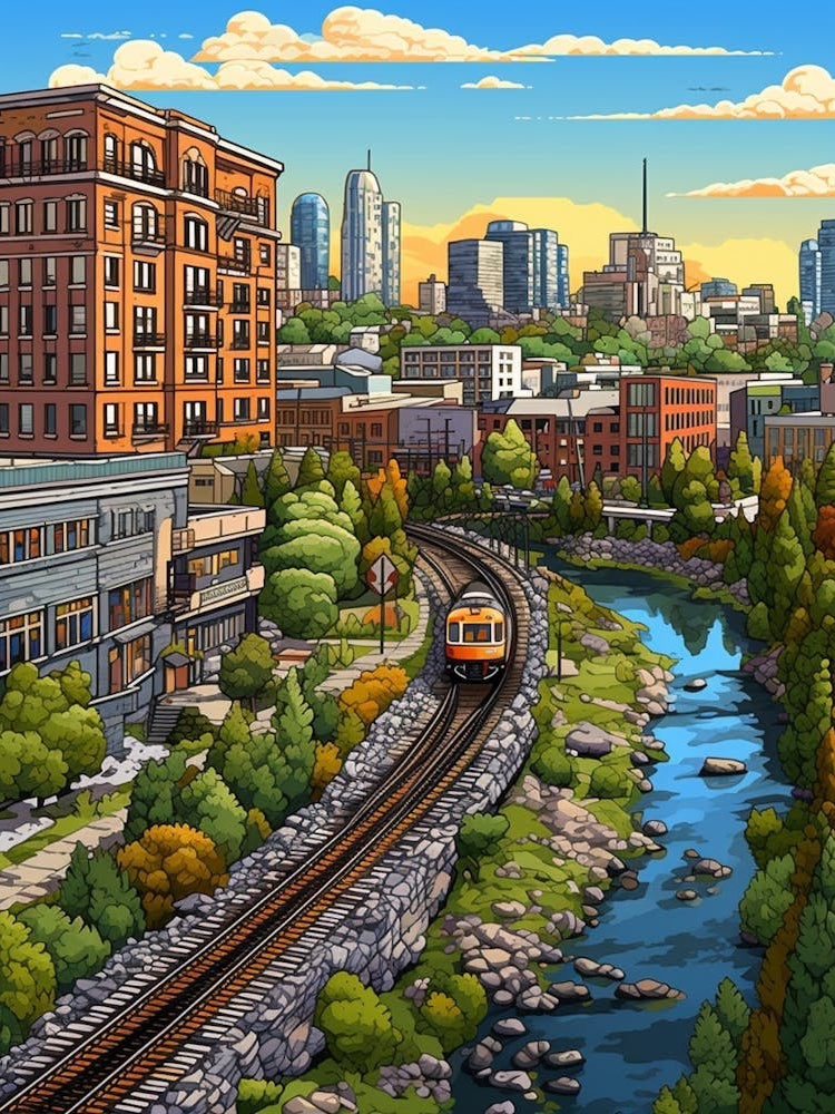 Spokane Washington Pixel Art 6