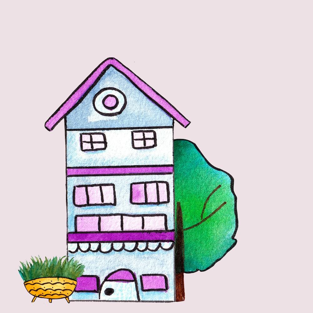 Blue And Purple House Square