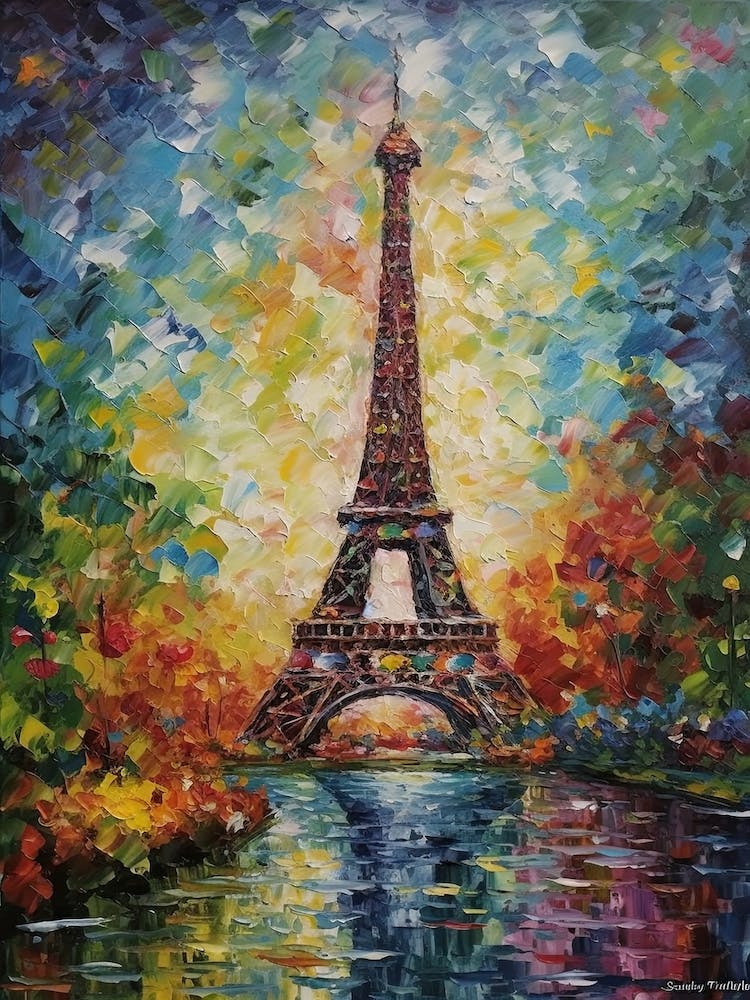 Eiffel Tower Paris France Monet Style 12
