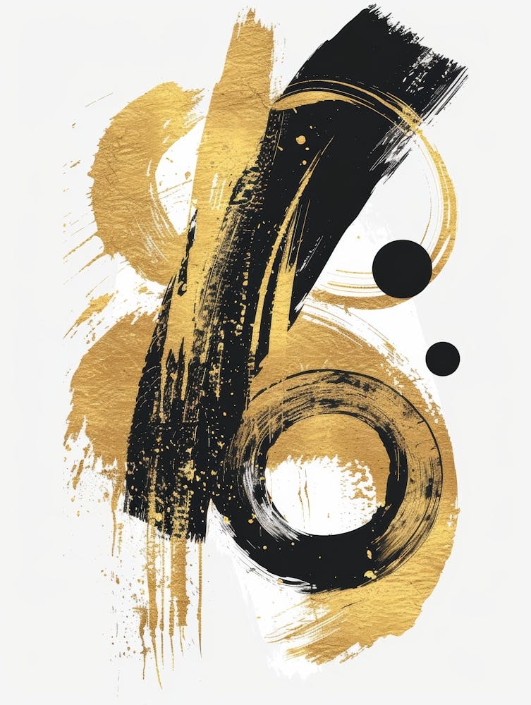 Gold Brushstrokes Canvas Print 1