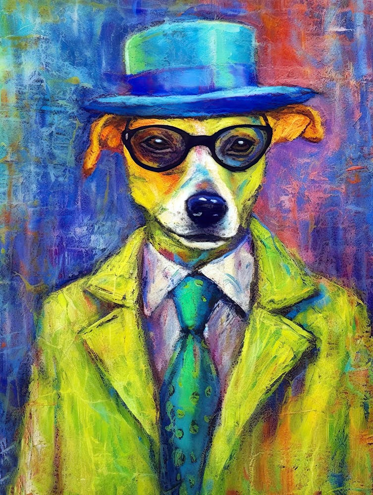 Fashionable Canine Canvas; Dog Elegance In Oil