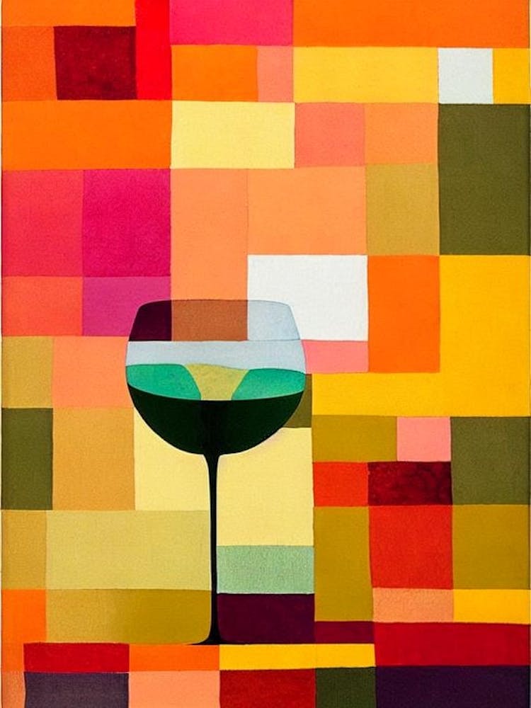 Japanese Paul Klee Inspired Abstract Cocktail Poster