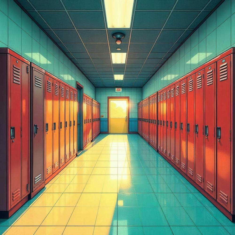 Hallway Of Lockers 1
