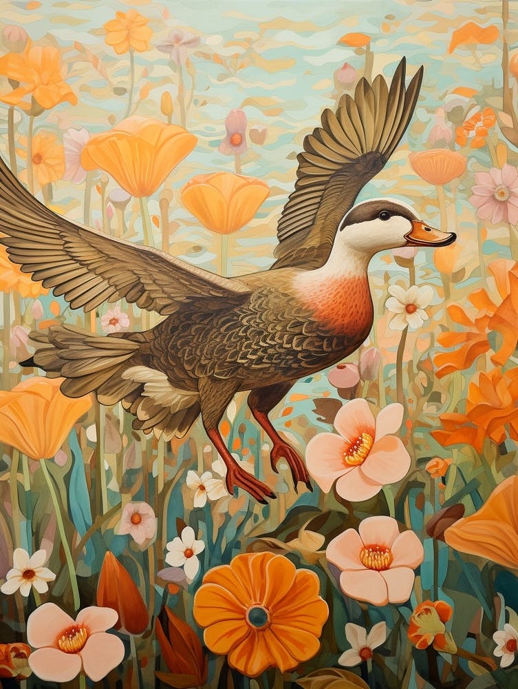 Duck 2 Detailed Bird Painting