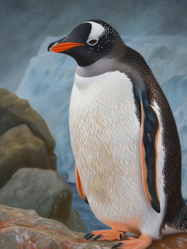 Adlie Penguin King George Island Oil Painitng 3