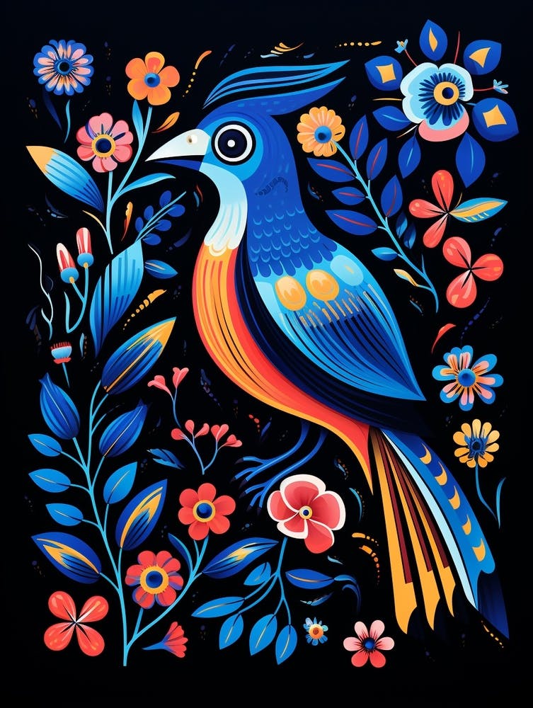 Folk Bird Illustration Blue Jay 3