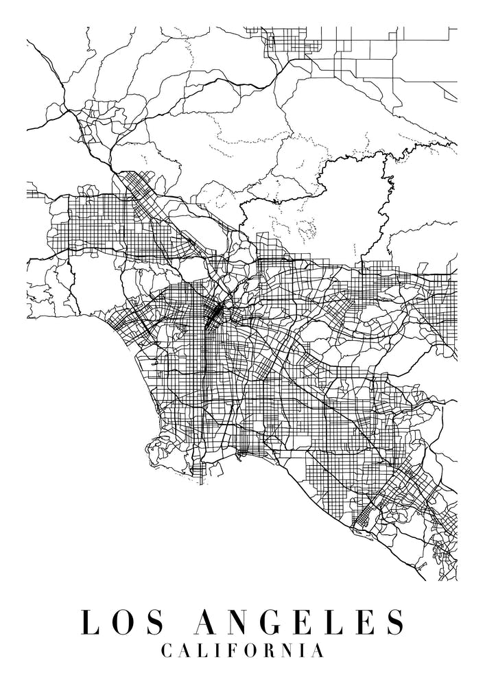 Los Angeles California Street Map Minimal