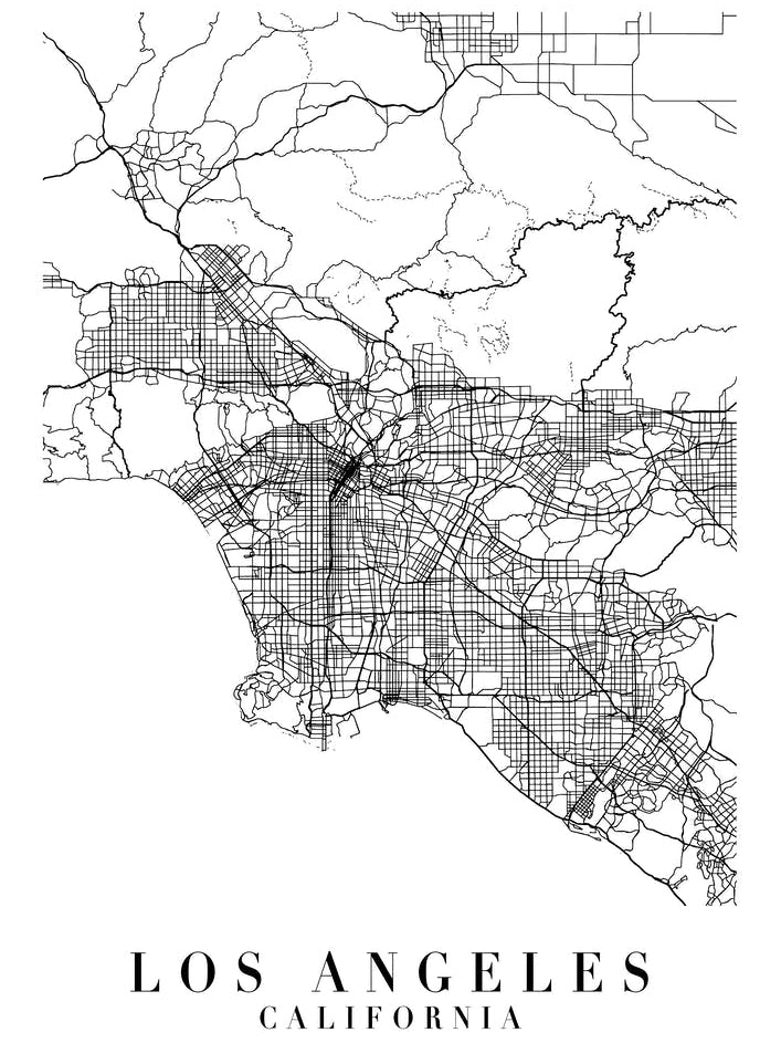 Los Angeles California Street Map Minimal