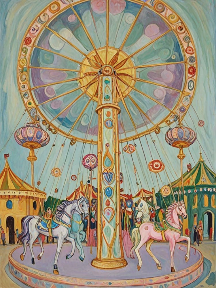 Abstract Pastel Carousel at the Funfair