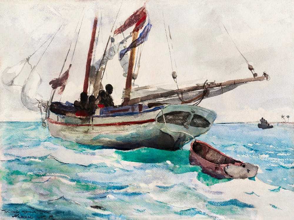 Schooner–Nassau (ca. 1888–1889), Winslow Homer