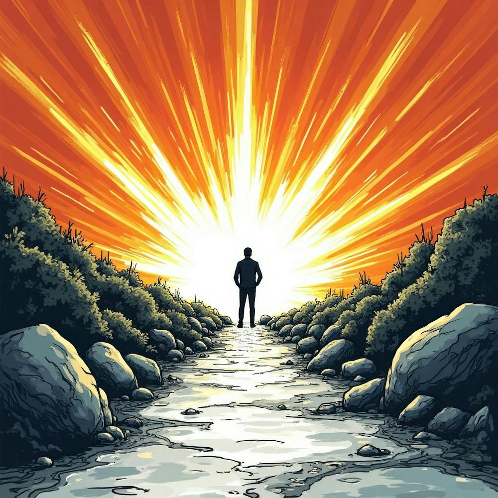 Man Walking Down A Path