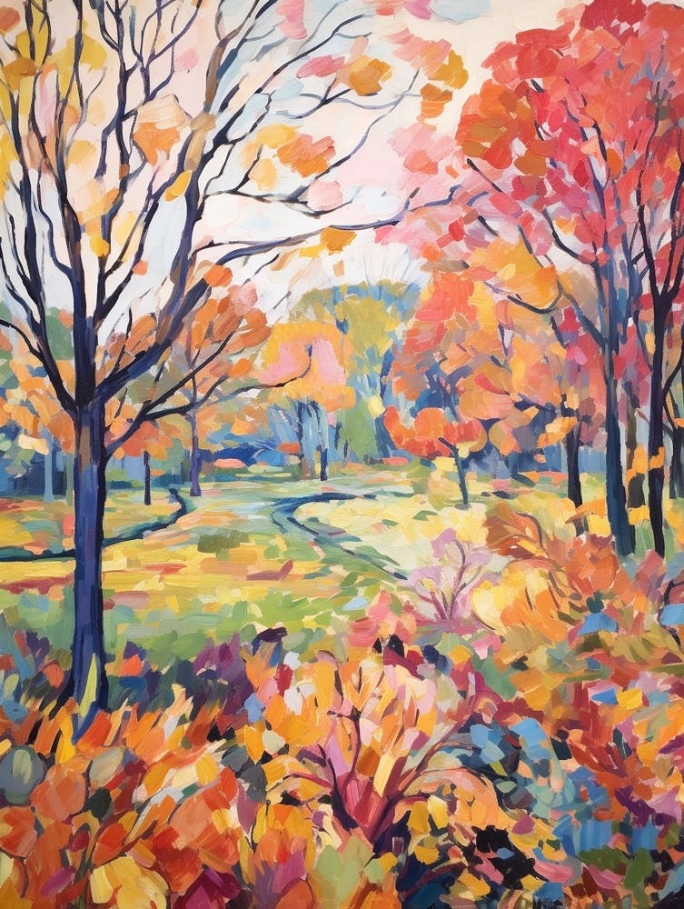 Autumn Gardens Painting Kew Gardens London 2