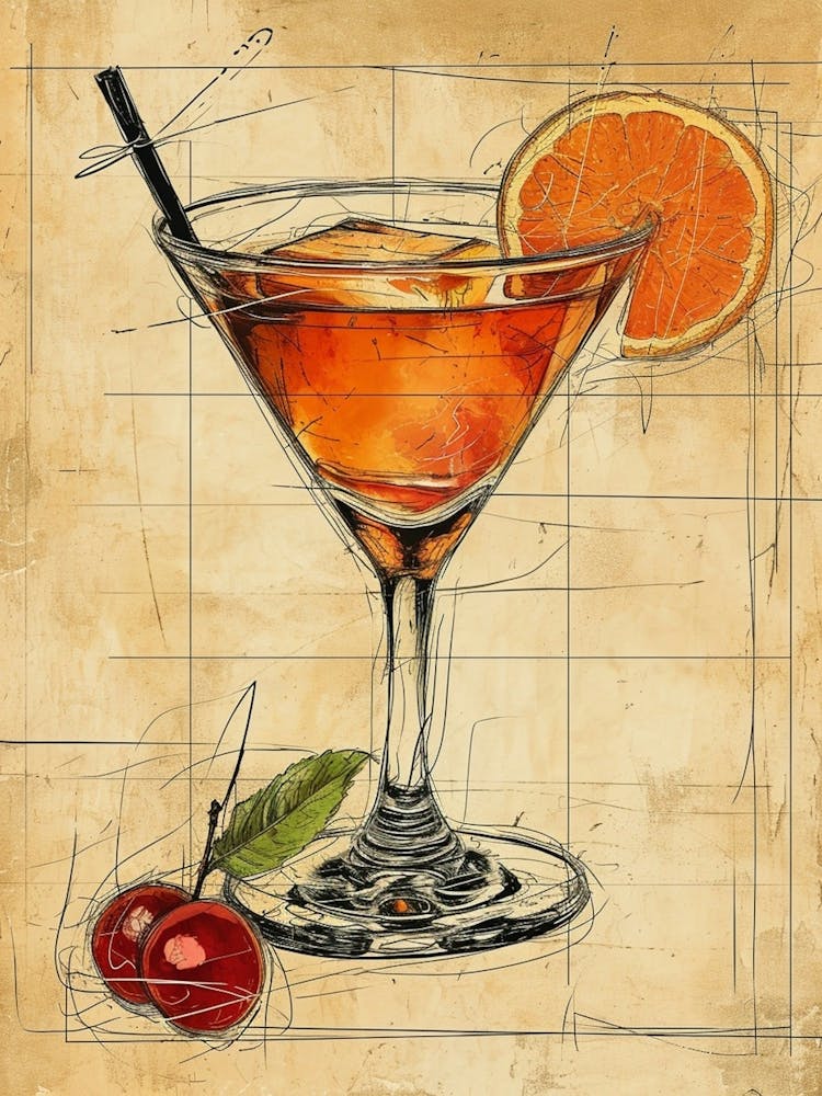 Manhattan Watercolour Line Illustration